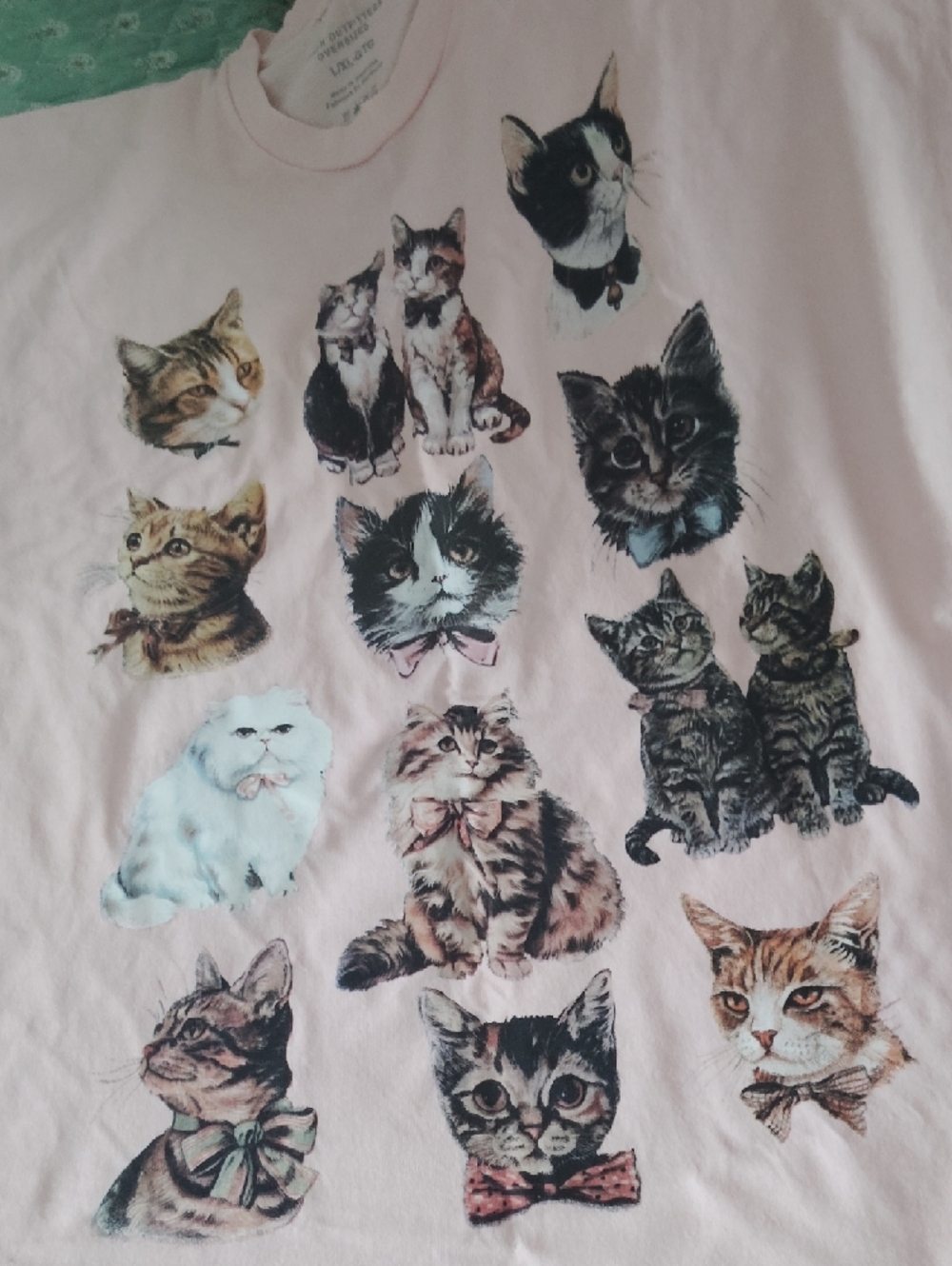NWOT - Urban Outfitters Light Pink Cat Collage Tee - Picture 3 of 4